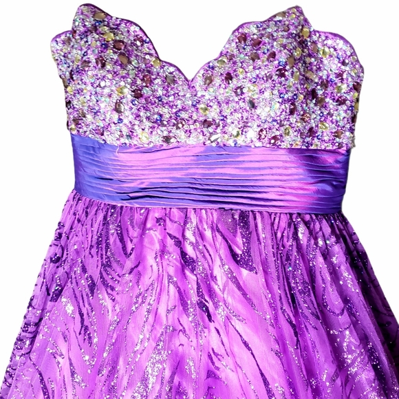 Jovani Women's Strapless Purple Gown - Picture 1 of 9